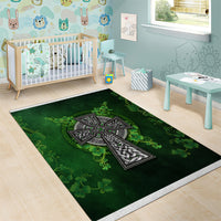 Irish Cross Mix With Shamrock Floral Area Rug - Wonder Print Shop