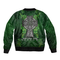Irish Cross Mix With Shamrock Floral Bomber Jacket - Wonder Print Shop