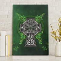 Irish Cross Mix With Shamrock Floral Canvas Wall Art - Wonder Print Shop