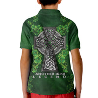 Irish Cross Mix With Shamrock Floral Kid Polo Shirt - Wonder Print Shop
