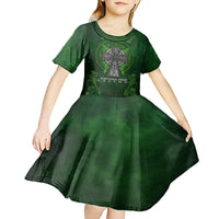 Irish Cross Mix With Shamrock Floral Kid Short Sleeve Dress - Wonder Print Shop