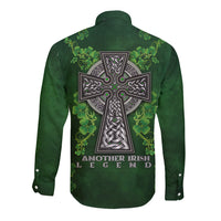 Irish Cross Mix With Shamrock Floral Long Sleeve Button Shirt - Wonder Print Shop