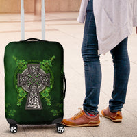 Irish Cross Mix With Shamrock Floral Luggage Cover - Wonder Print Shop