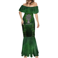 Irish Cross Mix With Shamrock Floral Mermaid Dress - Wonder Print Shop