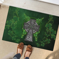 Irish Cross Mix With Shamrock Floral Rubber Doormat - Wonder Print Shop