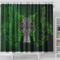 Irish Cross Mix With Shamrock Floral Shower Curtain