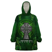Irish Cross Mix With Shamrock Floral Wearable Blanket Hoodie - Wonder Print Shop