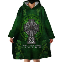 Irish Cross Mix With Shamrock Floral Wearable Blanket Hoodie - Wonder Print Shop