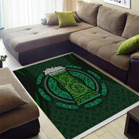 Beer Cup Pattern And Celtic Circle Green Area Rug - Wonder Print Shop
