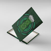 Beer Cup Pattern And Celtic Circle Green Canvas Wall Art - Wonder Print Shop