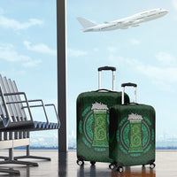 Beer Cup Pattern And Celtic Circle Green Luggage Cover - Wonder Print Shop