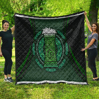 Beer Cup Pattern And Celtic Circle Green Quilt - Wonder Print Shop