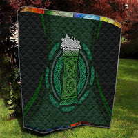 Beer Cup Pattern And Celtic Circle Green Quilt - Wonder Print Shop