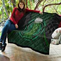 Beer Cup Pattern And Celtic Circle Green Quilt - Wonder Print Shop