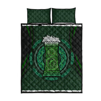 Beer Cup Pattern And Celtic Circle Green Quilt Bed Set - Wonder Print Shop