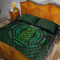 Beer Cup Pattern And Celtic Circle Green Quilt Bed Set - Wonder Print Shop