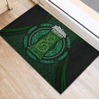 Beer Cup Pattern And Celtic Circle Green Rubber Doormat - Wonder Print Shop