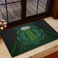 Beer Cup Pattern And Celtic Circle Green Rubber Doormat - Wonder Print Shop