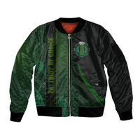 Beer Cup Pattern And Celtic Circle Green Sleeve Zip Bomber Jacket - Wonder Print Shop