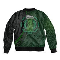 Beer Cup Pattern And Celtic Circle Green Sleeve Zip Bomber Jacket - Wonder Print Shop