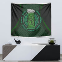 Beer Cup Pattern And Celtic Circle Green Tapestry - Wonder Print Shop