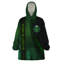 Beer Cup Pattern And Celtic Circle Green Wearable Blanket Hoodie - Wonder Print Shop