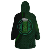 Beer Cup Pattern And Celtic Circle Green Wearable Blanket Hoodie - Wonder Print Shop