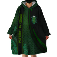 Beer Cup Pattern And Celtic Circle Green Wearable Blanket Hoodie - Wonder Print Shop
