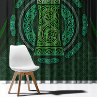 Beer Cup Pattern And Celtic Circle Green Window Curtain - Wonder Print Shop