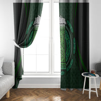Beer Cup Pattern And Celtic Circle Green Window Curtain - Wonder Print Shop