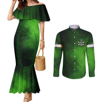 Irish Pride - Skull Cross Mix Couples Matching Mermaid Dress and Long Sleeve Button Shirt