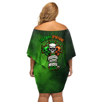 Irish Pride - Skull Cross Mix Off Shoulder Short Dress - Wonder Print Shop