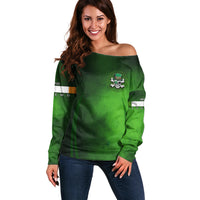 Irish Pride - Skull Cross Mix Off Shoulder Sweater - Wonder Print Shop