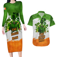 The Irish Man Couples Matching Long Sleeve Bodycon Dress and Hawaiian Shirt - Wonder Print Shop