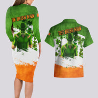 The Irish Man Couples Matching Long Sleeve Bodycon Dress and Hawaiian Shirt - Wonder Print Shop