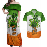 The Irish Man Couples Matching Off Shoulder Maxi Dress and Hawaiian Shirt - Wonder Print Shop