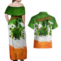 The Irish Man Couples Matching Off Shoulder Maxi Dress and Hawaiian Shirt - Wonder Print Shop