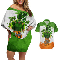 The Irish Man Couples Matching Off Shoulder Short Dress and Hawaiian Shirt - Wonder Print Shop