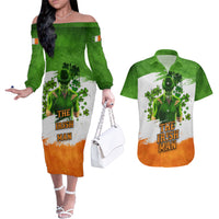 The Irish Man Couples Matching Off The Shoulder Long Sleeve Dress and Hawaiian Shirt - Wonder Print Shop