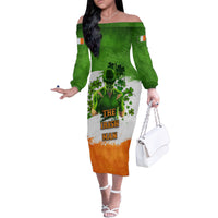 The Irish Man Family Matching Off Shoulder Long Sleeve Dress and Hawaiian Shirt - Wonder Print Shop