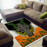 Irish Cross Mix With Shamrock Floral And Flag Area Rug - Wonder Print Shop