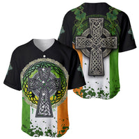 Irish Cross Mix With Shamrock Floral And Flag Baseball Jersey - Wonder Print Shop