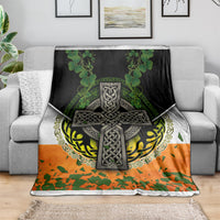 Irish Cross Mix With Shamrock Floral And Flag Blanket