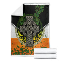 Irish Cross Mix With Shamrock Floral And Flag Blanket