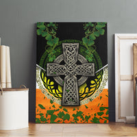 Irish Cross Mix With Shamrock Floral And Flag Canvas Wall Art - Wonder Print Shop