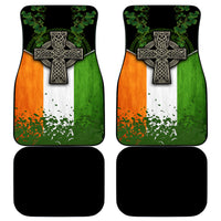 Irish Cross Mix With Shamrock Floral And Flag Car Mats - Wonder Print Shop