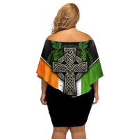 Irish Cross Mix With Shamrock Floral And Flag Family Matching Off Shoulder Short Dress and Hawaiian Shirt - Wonder Print Shop