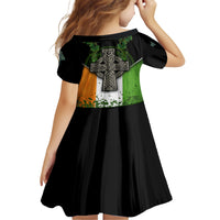 Irish Cross Mix With Shamrock Floral And Flag Family Matching Short Sleeve Bodycon Dress and Hawaiian Shirt - Wonder Print Shop