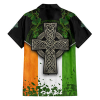 Irish Cross Mix With Shamrock Floral And Flag Family Matching Short Sleeve Bodycon Dress and Hawaiian Shirt - Wonder Print Shop