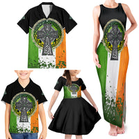Irish Cross Mix With Shamrock Floral And Flag Family Matching Tank Maxi Dress and Hawaiian Shirt - Wonder Print Shop